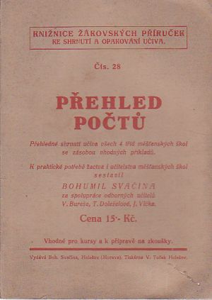 Přehled počtů, Bohumil Svačina, 195 stran